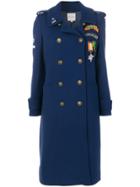 Mira Mikati Patch Detail Double Breasted Coat - Blue