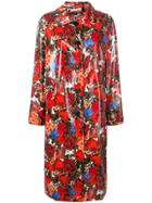 Marni Coated Floral-print Coat - Red