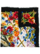 Dolce & Gabbana Floral And Tiger Print Scarf - Multicolour