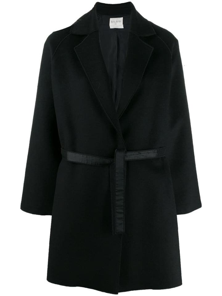 Forte Forte Single-breasted Belted Coat - Black