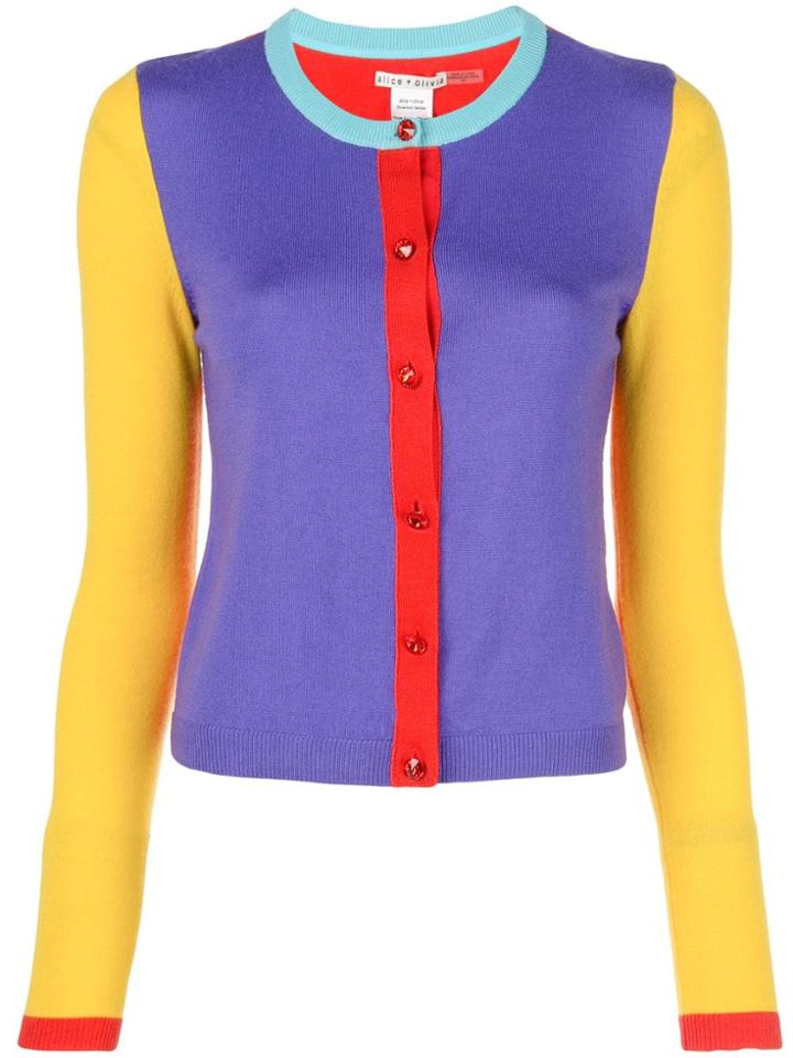 Alice+olivia Ruthy Colour Block Cardigan - Blue