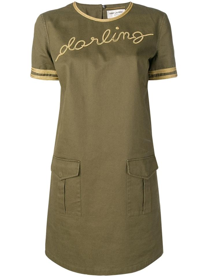 Saint Laurent Darling Mini Dress - Green