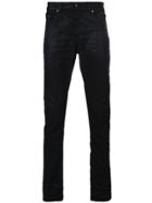 Saint Laurent Coated Low Rise Jeans - Black