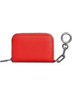Burberry Link Detail Leather Ziparound Wallet - Red