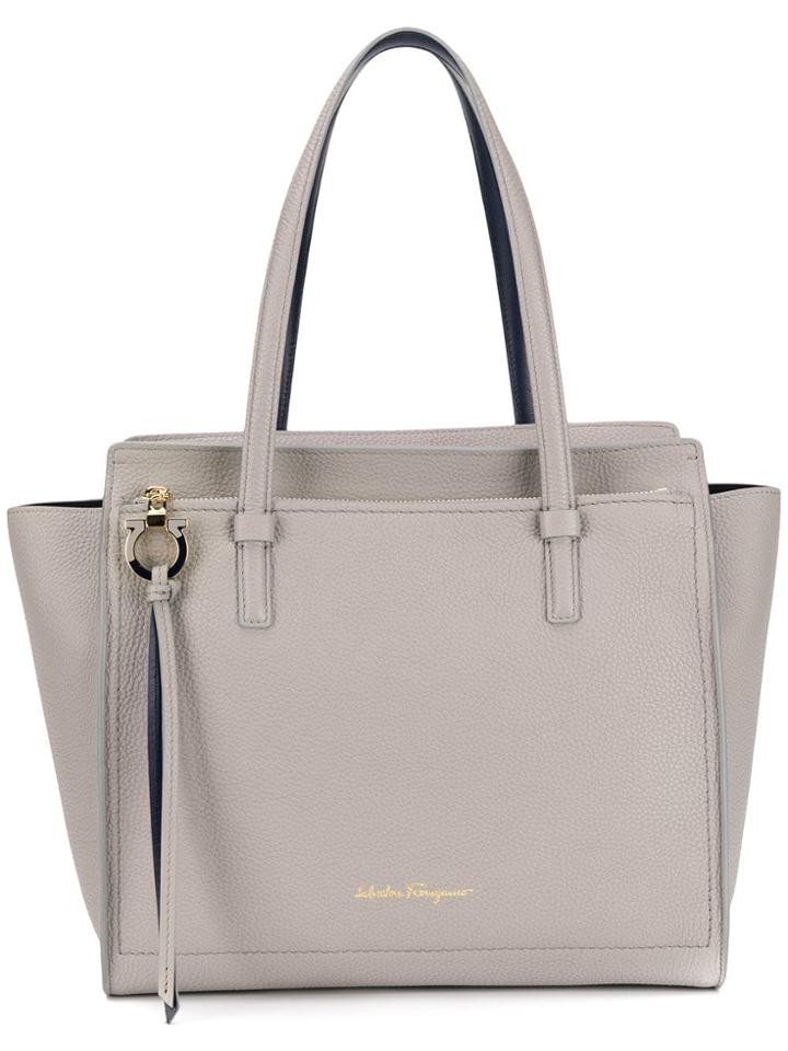 Salvatore Ferragamo Small Shopping Tote Bag - Grey
