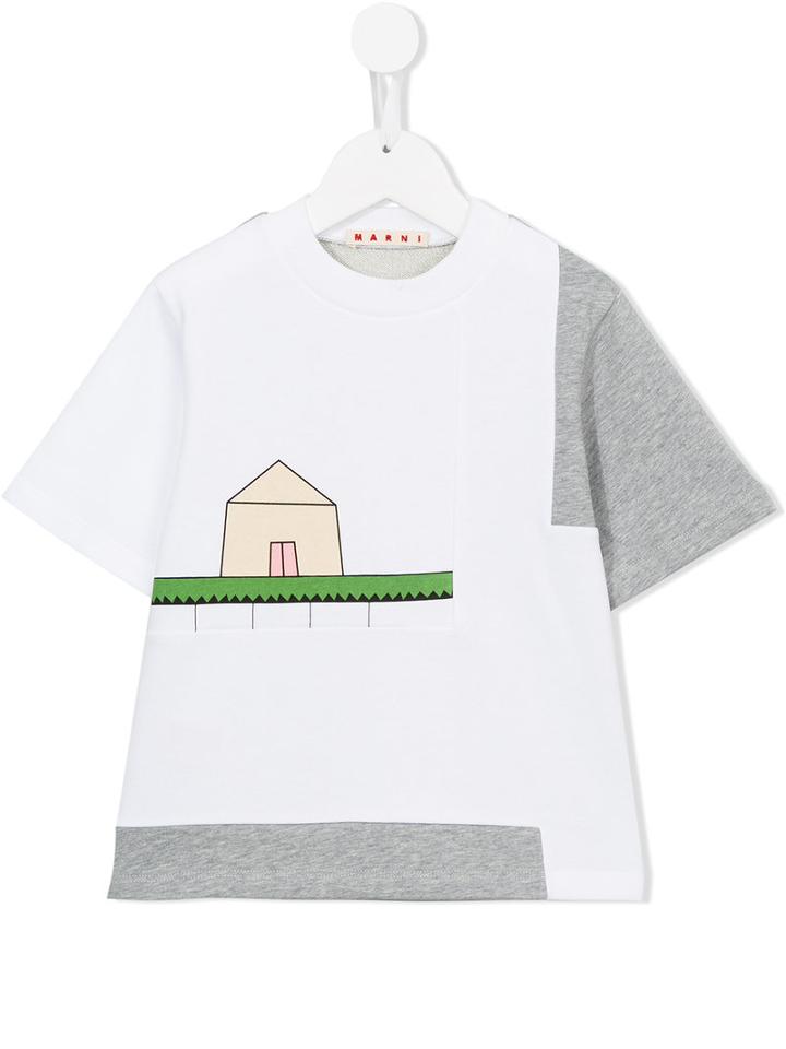 Marni Kids House Print T-shirt, Girl's, Size: 12 Yrs, White