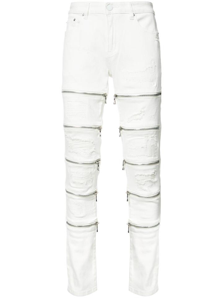God's Masterful Children Leg Zips Slim-fit Jeans - White