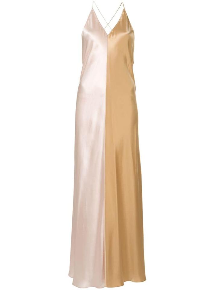 Lee Mathews Sierra Two-tone Slip Dress - Metallic