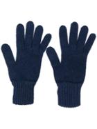 Pringle Of Scotland Gloves With Ribbed Details - Blue
