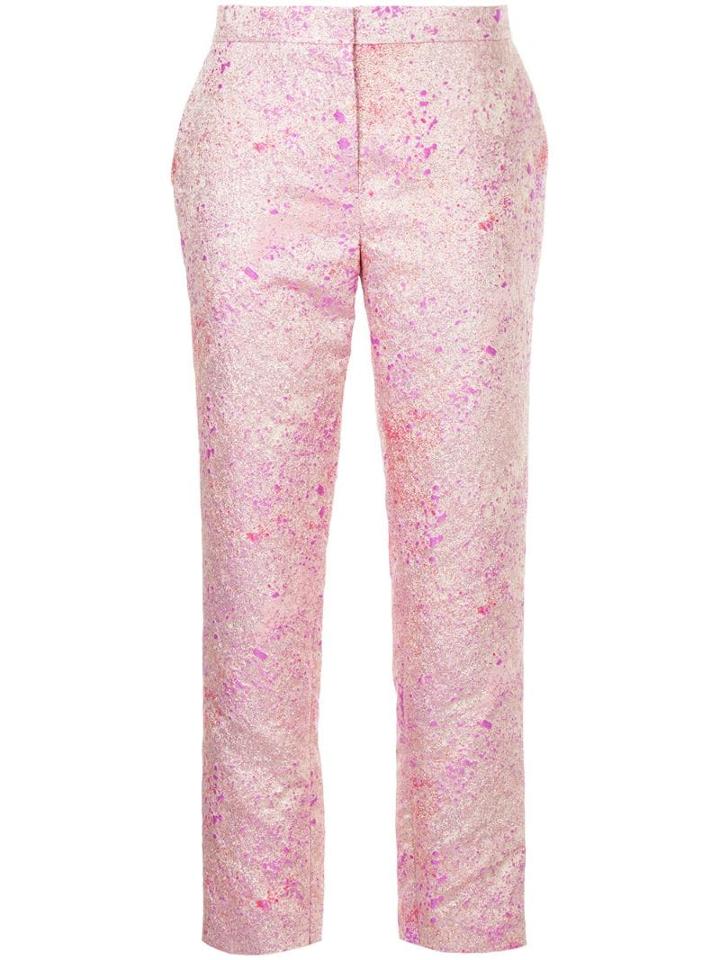 Semsem Paint Splatter Metallic Trousers - Pink