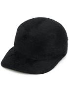 Overhead Rabbit Fur Cap - Black