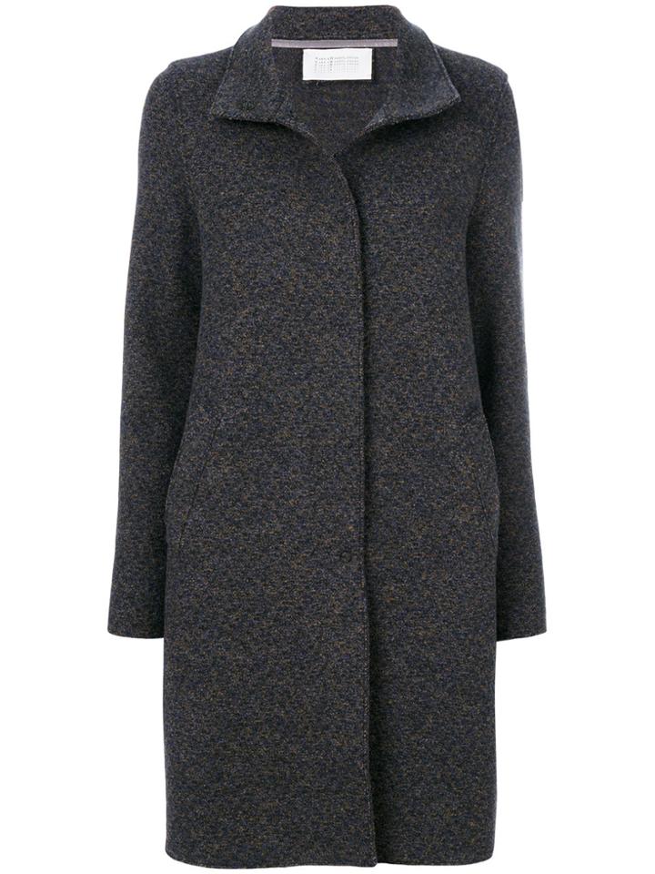 Harris Wharf London Funnel Neck Coat - Blue