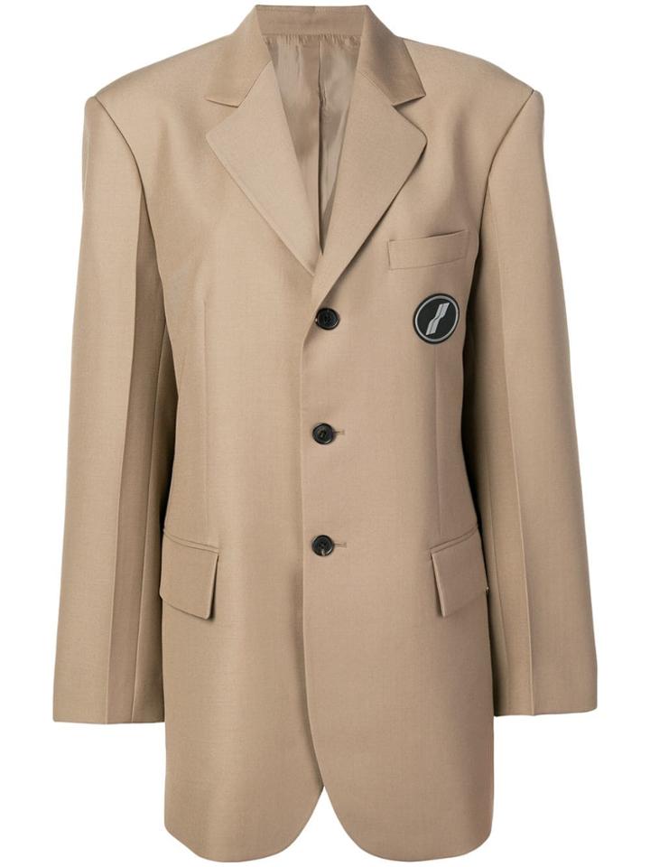 We11done Oversized Single Breasted Jacket - Neutrals