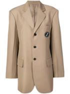 We11done Oversized Single Breasted Jacket - Neutrals