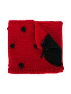 Dolce & Gabbana Kids Ladybug Knitted Scarf - Red