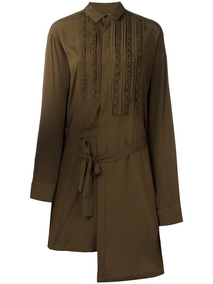 A.f.vandevorst 'dashboard' Shirt Dress, Women's, Size: 36, Green, Silk/spandex/elastane