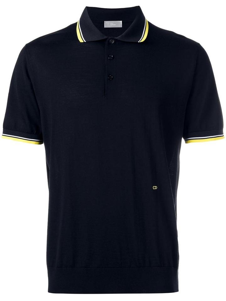 Dior Homme Gathered Waist Polo Shirt, Men's, Size: Xl, Black, Virgin Wool/polyester