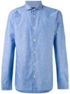 Z Zegna - Curved Hem Shirt - Men - Cotton/linen/flax - M, Blue, Cotton/linen/flax