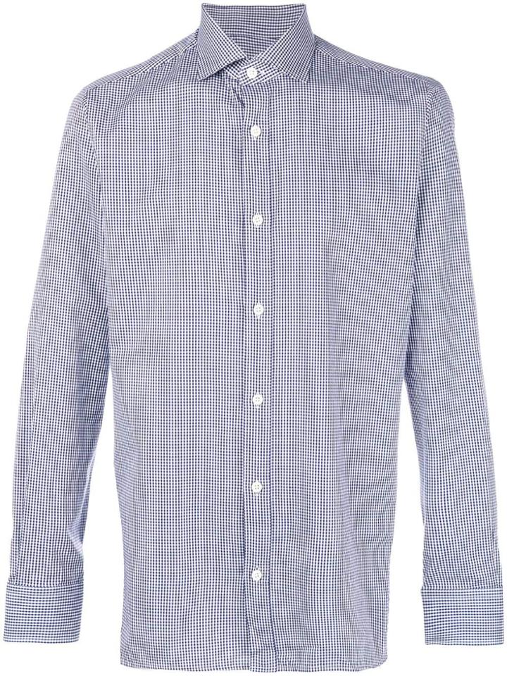 Z Zegna Check Print Shirt - White