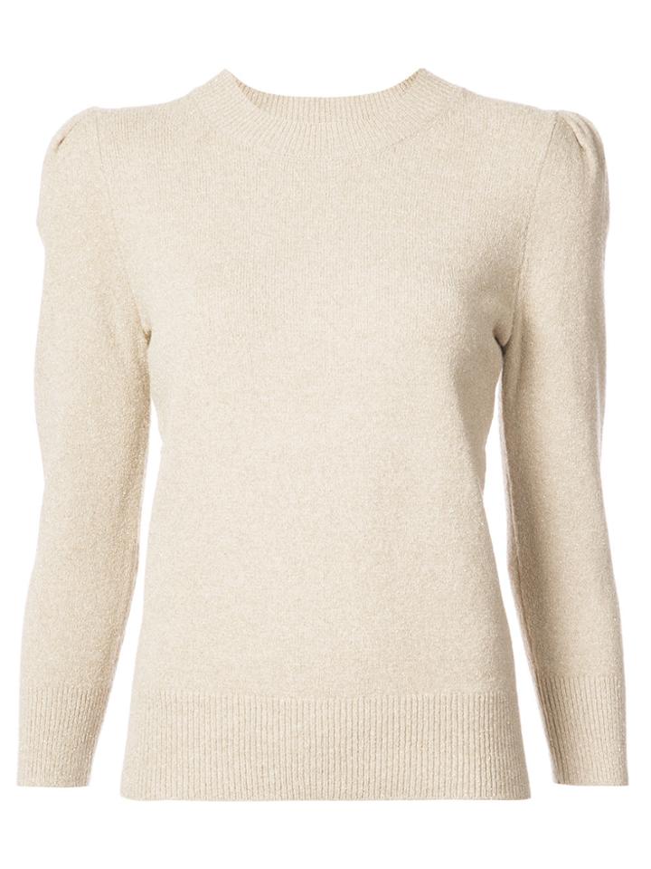 Co Puff Sleeve Sweater - Metallic