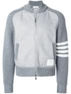 Thom Browne Chunky Saddle Sleeve Cashmere Wool Bomber - Grey