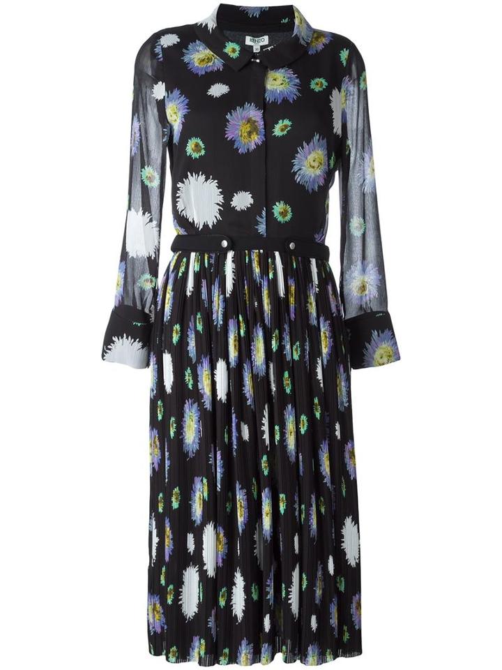 Kenzo 'dandelion' Dress, Women's, Size: 36, Black, Polyester