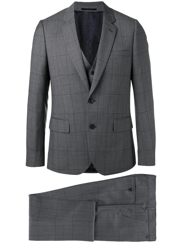 Paul Smith Three-piece Suit, Men's, Size: 52, Grey, Wool/viscose