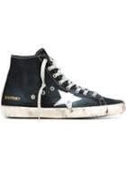 Golden Goose Deluxe Brand Francy Hi-top Sneakers, Men's, Size: 40, Blue, Cotton/leather/rubber
