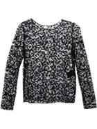 Saint Laurent Floral Lace Blouse, Women's, Size: 40, Black, Silk/cotton/polyamide