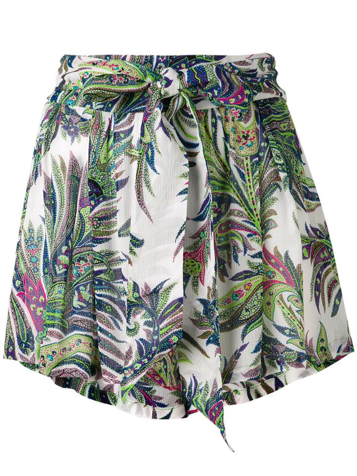 Etro - Paisley Tie-waist Shorts - Women - Viscose - 40, White, Viscose