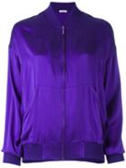 P.a.r.o.s.h. Plain Bomber Jacket, Women's, Blue, Silk/spandex/elastane