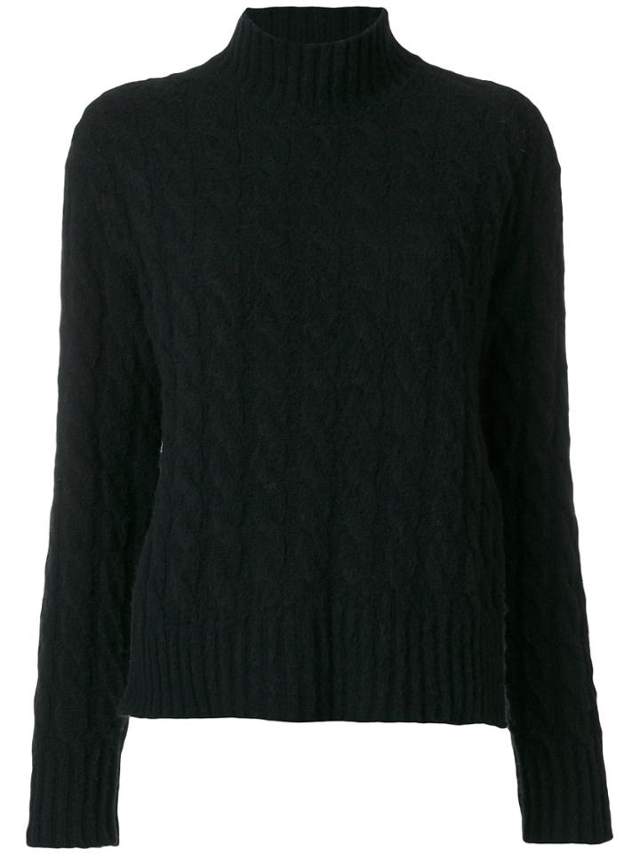 Msgm Turtleneck Cable Knit Jumper - Black