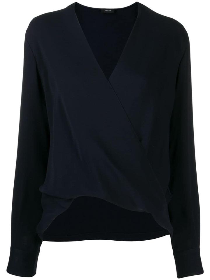 Joseph V-neck Long Sleeves Blouse - Blue