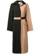 3.1 Phillip Lim Bicolour Long Trench Coat - Black