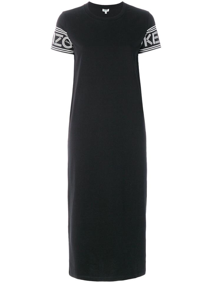 Kenzo Logo Printed Midi T-shirt Dress - Black