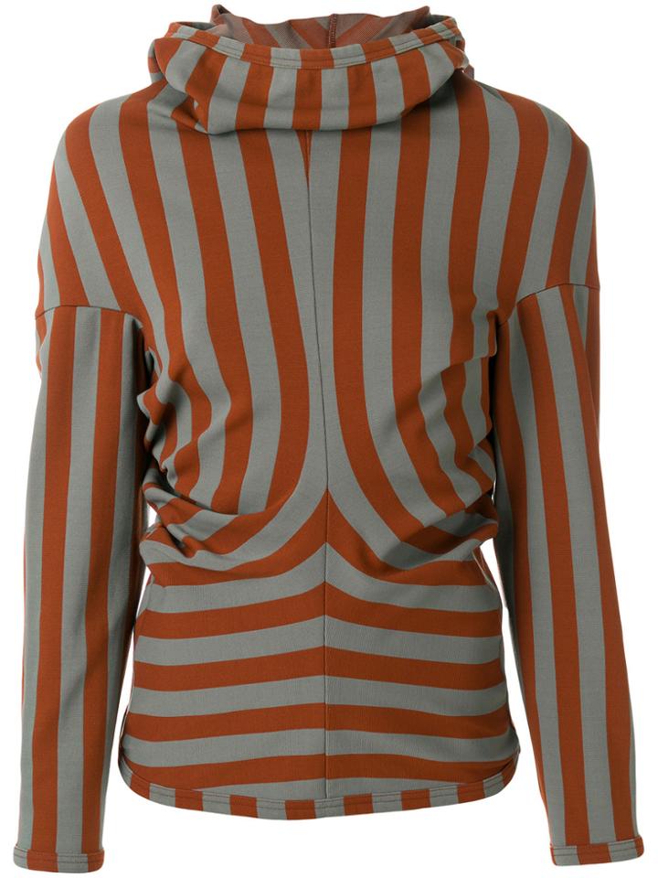Comme Des Garçons Vintage Striped Slim-fit Hoodie - Brown