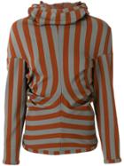 Comme Des Garçons Vintage Striped Slim-fit Hoodie - Brown