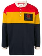 Kent & Curwen Logo Patch Colour Block Polo Shirt - Red