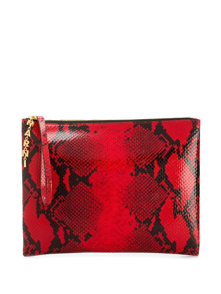 Marni Python Clutch - Red