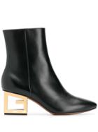 Givenchy Logo Heel Boots - Black