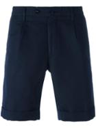 Incotex Chino Shorts, Men's, Size: 46, Blue, Cotton/linen/flax