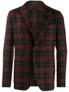 Tagliatore Tartan Suit Jacket - Black
