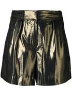 Elizabeth And James Lame Effect Shorts, Women's, Size: 4, Grey, Polyester