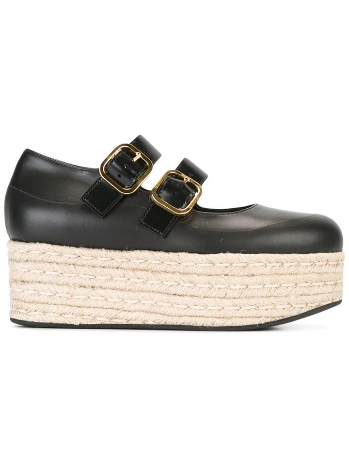 Marni Mary Jane Platform Espadrilles - Black