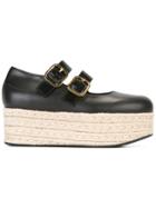 Marni Mary Jane Platform Espadrilles - Black