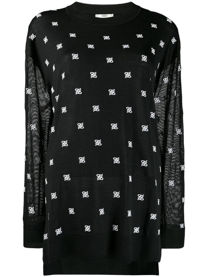 Fendi Karligraphy Oversized Jumper - Black