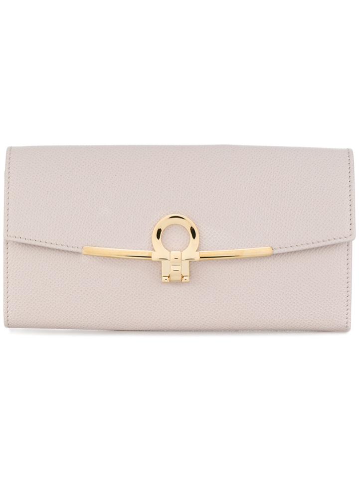 Salvatore Ferragamo Gancio Clasp Wallet - Nude & Neutrals