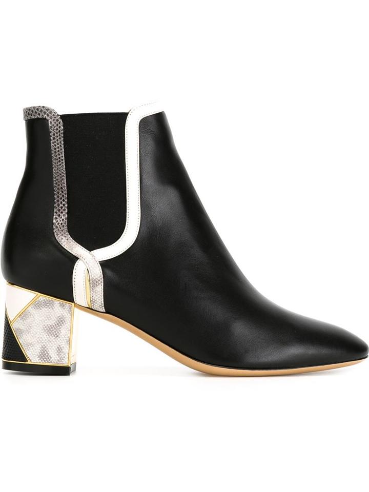Salvatore Ferragamo Textured Heel Chelsea Boots
