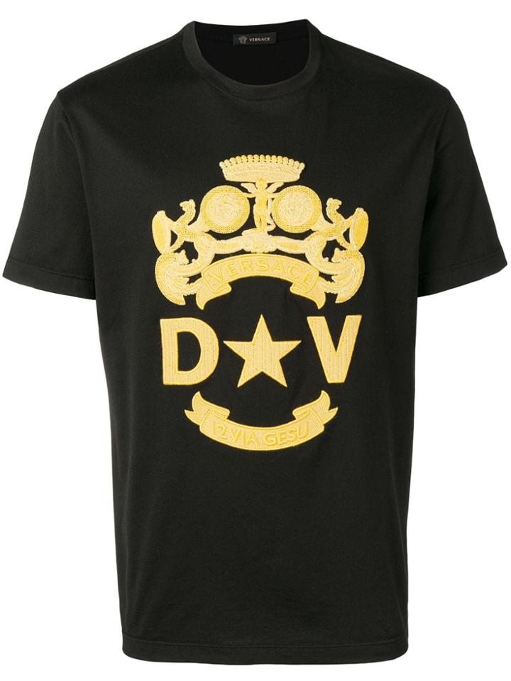 Versace Embroidered Patches T-shirt - Black