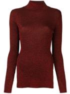 Cédric Charlier Slit Sides Pullover, Women's, Size: 38, Red, Rayon/polyester
